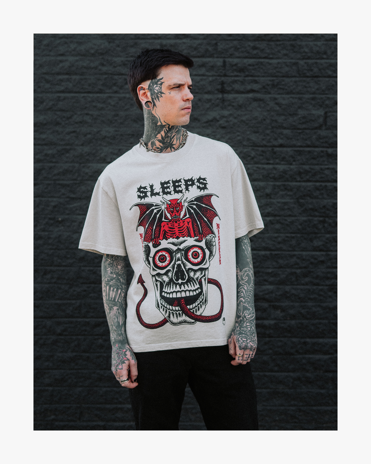 DEATH TRAITORS T-SHIRT - BONE