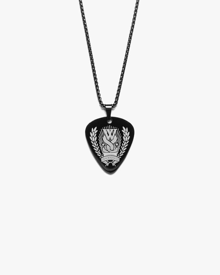 ENGRAVED PLECTRUM NECKLACE - BLACK