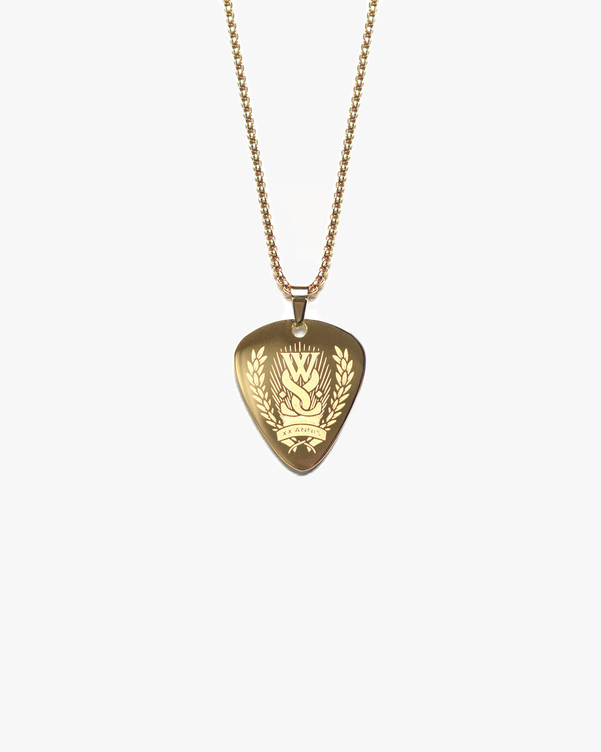 ENGRAVED PLECTRUM NECKLACE - GOLD