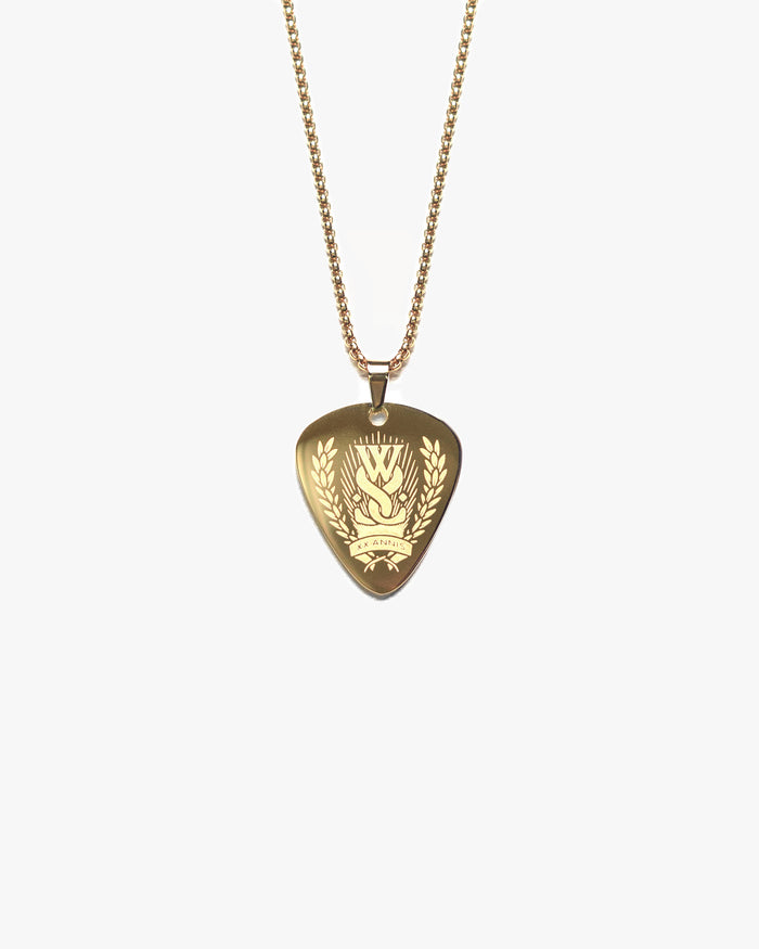 ENGRAVED PLECTRUM NECKLACE - GOLD